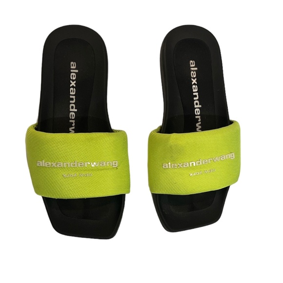 ALEXANDER WANG Pool Slide, AUTHENTIC, Women's Size 36 Neon Yellow / Green Black - Picture 1 of 4